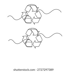 Símbolo de desenho contínuo de uma linha de reciclagem
