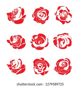 Continuous one line drawing of Red rose isolated on white background. vector illustration for banner, poster, web, template, valentine's card, wedding.