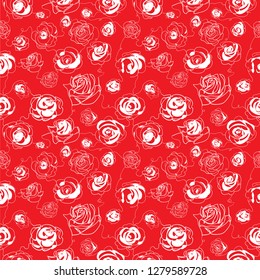 Continuous one line drawing of Red rose isolated on white background. vector illustration for banner, poster, web, template, valentine's card, wedding.
