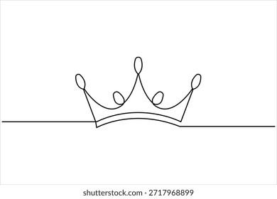 Desenho contínuo de uma linha de coroa real design simples conceito vetor ilustração