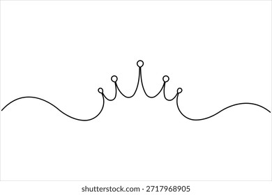 Dibujo continuo de una línea de la corona real Ilustración vectorial de concepto de diseño simple