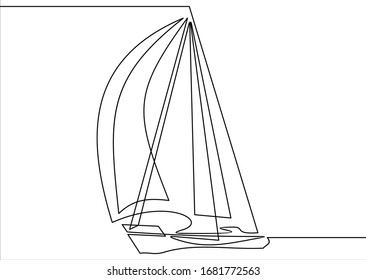 one line sailboat