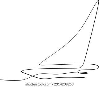 Continuous one line drawing of sailboat. Business icon. Vector illustration