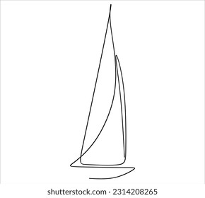 Kontinuierliche Zeichnung einer Linie von Segelboot. Business Icon. Vektorgrafik