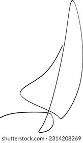 Continuous one line drawing of sailboat. Business icon. Vector illustration