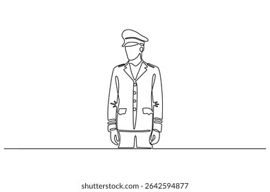 Continuous one line drawing of Sailor man. Single line drawing illustration of Seafarers. Day of the seafarer concept vector art. Doodle line illustration.