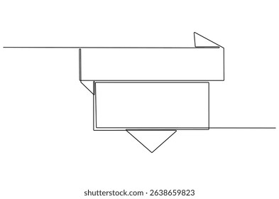 Continuous one line drawing of Sale banner. Single line drawing illustration of Abstract Sale tags or promotion banner. Digital marketing concept vector art. Doodle line illustration.