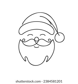 Un contínuo dibujo de una línea de Santa Claus aislado sobre fondo blanco. Ilustración del vector