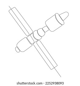 Continuous one line drawing of a Satellite Icon. Single line draw design vector graphic illustration.