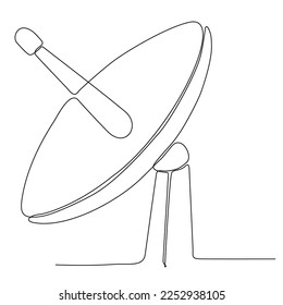 Continuous one line drawing of a Satellite Icon. Single line draw design vector graphic illustration.