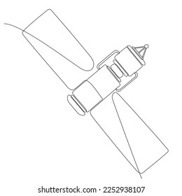 Continuous one line drawing of a Satellite Icon. Single line draw design vector graphic illustration.