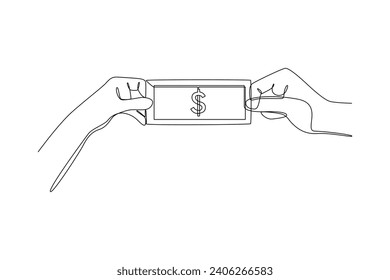 Continuous one line drawing Saving money, analyzing, planning personal budget, investing. Financial management concept. Doodle vector illustration.