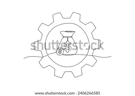 Continuous one line drawing Saving money, analyzing, planning personal budget, investing. Financial management concept. Doodle vector illustration.