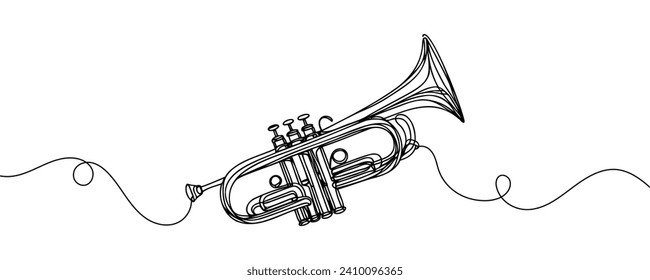 Continuous one line drawing of a saxophone. Vector illustration