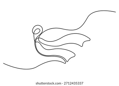 Continuous one line drawing of a scarf tied in a simple knot minimalist outline illustration
