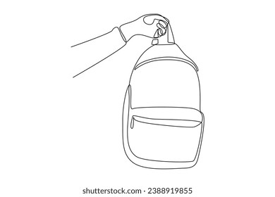 Continuous one line drawing School tools, supplies. Stationery concept. Doodle vector illustration.