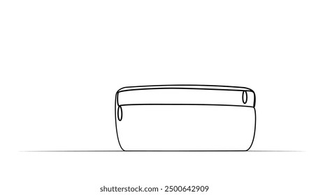 continuous one line drawing of a school pencil case. vector