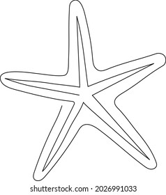 Continuous one line drawing of sea starfish. Minimalistic art, logo concept. Vector illustration.