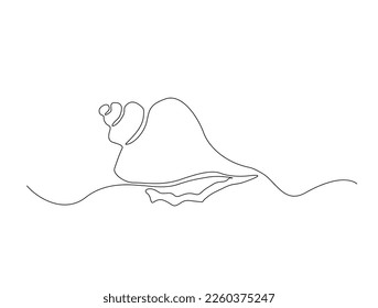 Continuous one line drawing of sea shell. Simple illustration of shell line art vector illustration