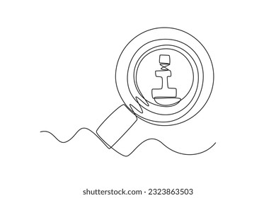 Continuous one line drawing Search web concept. Single line draw design vector graphic illustration.