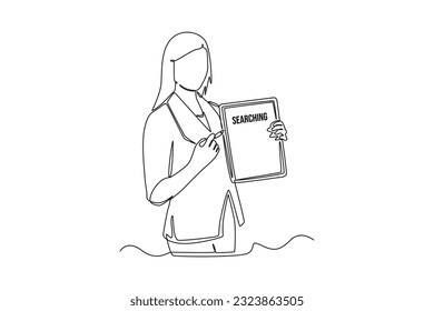Continuous one line drawing Search web concept. Single line draw design vector graphic illustration.