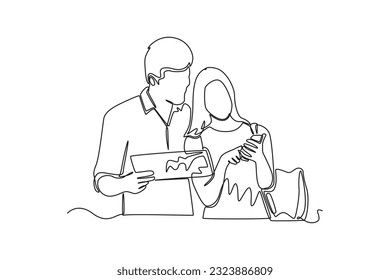 Continuous one line drawing Search web concept. Single line draw design vector graphic illustration.