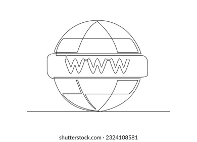 Continuous one line drawing Search web concept. Single line draw design vector graphic illustration.