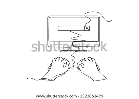Continuous one line drawing Search web concept. Single line draw design vector graphic illustration.
