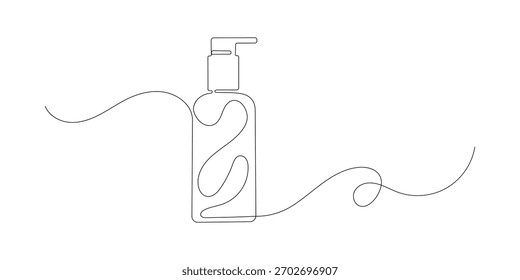Dibujo continuo de una línea de botella de champú