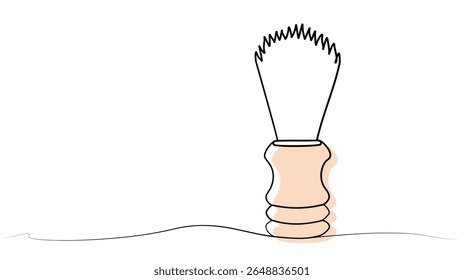 desenho contínuo de uma linha de pincel de barbear. ilustração vetorial de pincel de barbear
