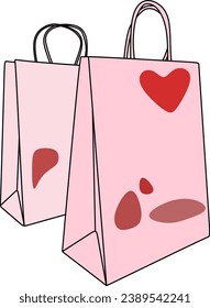 Continuous one line drawing of a shopping paper bag. Vector illustration. Concept of shopping tour design.