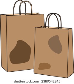 Dibujo continuo de una línea de una bolsa de papel para la compra. Ilustración vectorial. Concepto de diseño de viajes de compras.