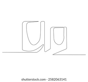 Continuous one line drawing of shopping bag. Single line drawing illustration of shopping bag . Paper bag concept vector art. Doodle line illustration.