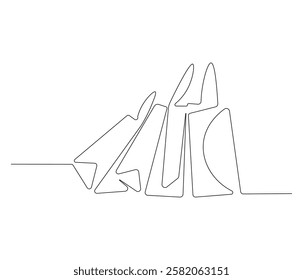 Continuous one line drawing of shopping bag. Single line drawing illustration of shopping bag . Paper bag concept vector art. Doodle line illustration.
