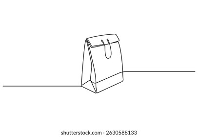 Continuous one line drawing of shopping bag. Single line drawing illustration of shopping bag . Paper bag concept vector art.
