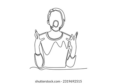 Continuous one line drawing Shout and making noise. Single line draw design vector graphic illustration.