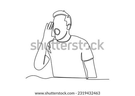 Continuous one line drawing Shout and making noise. Single line draw design vector graphic illustration.