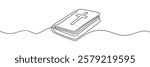 Continuous one line drawing silhouette of Bible. Bible linear icon. One line drawing background. Vector illustration. Line art of Bible