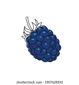 Silueta de dibujo continuo de una línea de una morera. Ilustración vectorial aislada en el fondo blanco. concepto de Berry