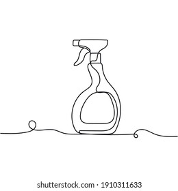 Continuous one line drawing silhouette of a detergent . Detergents concept. Vector illustration isolated on the white background.