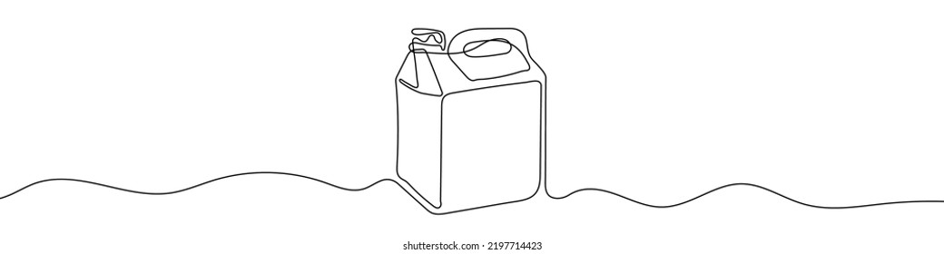 Continuous one line drawing silhouette of canister. Canister linear icon. One line drawing background. Vector illustration. Canister linear background