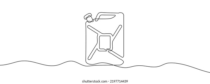 Continuous one line drawing silhouette of canister. Canister linear icon. One line drawing background. Vector illustration. Canister linear background