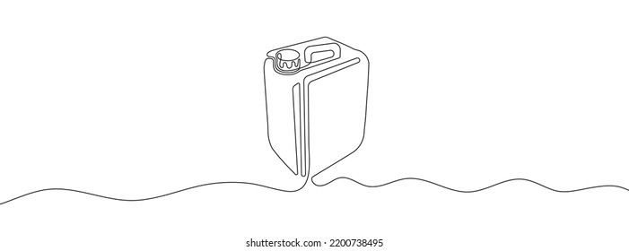 Continuous one line drawing silhouette of canister. Canister linear icon. One line drawing background. Vector illustration. Canister linear background