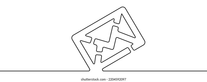Continuous one line drawing silhouette of message. The envelope linear icon. One line drawing background. Vector illustration. Linear mail background
