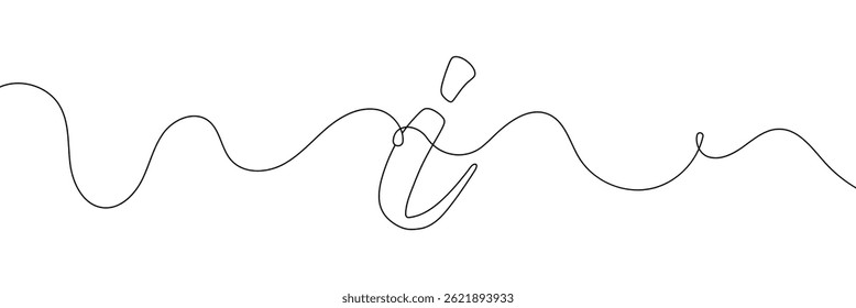 Continuous one line drawing silhouette of information symbol. The Information linear icon. One line drawing background. Vector illustration. Linear information background 