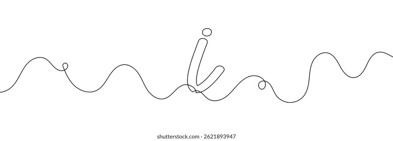 Continuous one line drawing silhouette of information symbol. The Information linear icon. One line drawing background. Vector illustration. Linear information background 