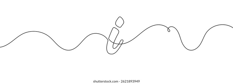 Continuous one line drawing silhouette of information symbol. The Information linear icon. One line drawing background. Vector illustration. Linear information background 