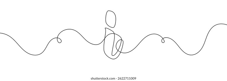 Kontinuierliche einzeilige Zeichnung Silhouette der Information Symbol. Das lineare Symbol Informationen. Eine Zeile Zeichnungshintergrund. Vektorgrafik. Linearer Informationshintergrund