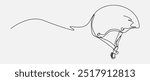 Continuous one line drawing of skate helmet. Sport, skateboard, protection concept. Editable stroke vector.