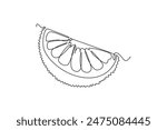 Continuous one line drawing of sliced healthy sweet organic jackfruit for orchard logo identity. Fresh tropical fruit concept for fruit garden icon. Single line draw design vector graphic illustration